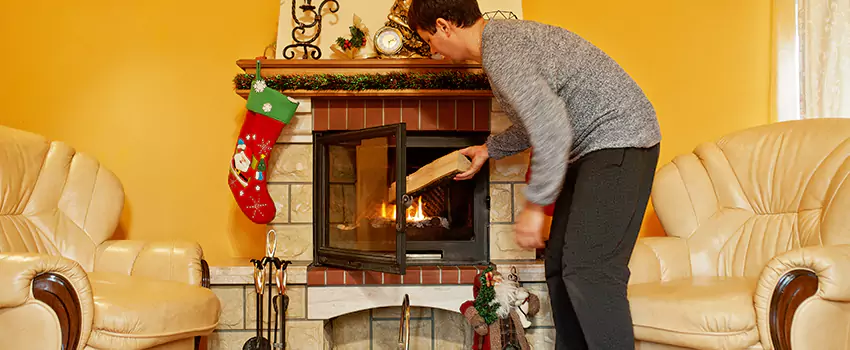 Rusted Metal Fireplace Restoration in Central Falls, Rhode Island